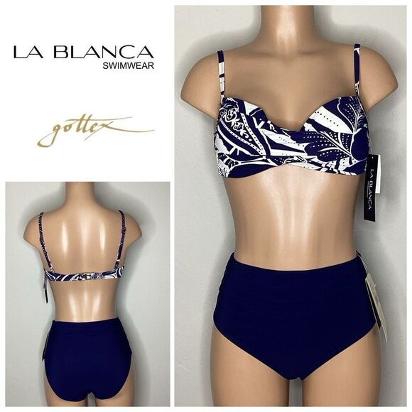 New. La Blanca & Gottex navy bikini. 6. Retails $169